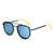 Óculos de Sol Masculino e Feminino Hexagonal Linha Premium Lançamento Varias Cores Acompanha Case Preto amarelo lente azul