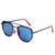 Óculos de Sol Masculino e Feminino Hexagonal Linha Premium Lançamento Varias Cores Acompanha Case Preto vermelho lente azul