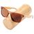 Óculos De Sol Masculino Polarizado Madeira Original Bambu Marrom