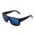 Óculos de Sol Masculino Quadrado Varias Cores Envio Imediato + Case Preto lente azul