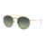 Óculos de Sol Original Ray Ban Round Double Bridge Unissex RB3647NL Dourado, Verde