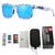 Óculos De Sol Polarizado Proteção Uv400 4kdeam Kit Completo 6, Branco, Lente azul