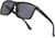 Óculos De Sol Quadrado Lentes com Proteção Uv400 Moderno Preto