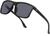 Óculos De Sol Quadrado Lentes com Proteção Uv400 Moderno Preto fosco