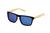 Óculos De Sol Quadrado Masculino Feminino Amadeirado Polarizado Azul