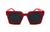 Óculos De Sol Quadrado Millionarie Masculino Feminino Uv400 Vermelho