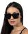 Óculos De Sol Quadrado Millionarie Masculino Feminino Uv400 Preto detalhe dourado