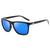 Óculos de Sol Quadrado Unissex com Lente Polarizada e Proteção UV400 Azul