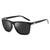 Óculos de Sol Quadrado Unissex com Lente Polarizada e Proteção UV400 Preto
