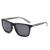 Óculos de Sol Quadrado Unissex com Lente Polarizada e Proteção UV400 Preto fosco, Cinza