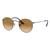 Óculos de Sol Ray Ban Round Flat Lenses Gradient Prata, Marrom