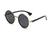 Óculos de Sol Redondo Unissex Moderno Com Proteção Uv400 Preto com dourado