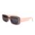 Oculos de Sol Retrô Retangular Unissex UV400 Acetato Premium Rosa