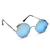 Óculos De Sol Steampunk Redondo Metal Proteção Uv Unissex Azul