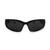 Óculos de sol y2k esportivo espelhado prateado colorido hype oval blogueira trap  ccl Preto