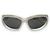 Óculos de sol y2k esportivo espelhado prateado colorido hype oval blogueira trap  ccl Cinza