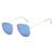 Óculos Hexagonal Feminino Masculino Moda Blogueira Azul Azul