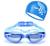 Óculos Natação Mergulho Piscina Lentes Transparentes Touca Azul espelhado