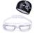 Óculos Natação Mergulho Piscina Lentes Transparentes Touca Branco transparente