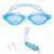 Óculos Natação Profissional Mergulho Em Silicone Com Case Azul claro