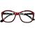 Óculos Para Leitura Com Grau Quadrado Gatinha +1.50 até +4,00 Modelo Novo msg-3 Preto vermelho