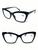 Óculos Para Leitura Com Grau Quadrado Gatinha 3D +1.75 até +4,00 Modelo Novo 8088 Preto