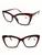 Óculos Para Leitura Com Grau Quadrado Gatinha 3D +1.75 até +4,00 Modelo Novo 8088 Marrom