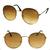 Oculos Sol Feminino Redondo Original Proteção UV400 Hastes Metal Banhado Dourado