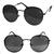 Oculos Sol Feminino Redondo Original Proteção UV400 Hastes Metal Banhado Preto
