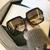 Óculos  Sol Feminino Vinkin Classico Vintage Quadrado UV 400 Degrade marrom