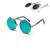 Óculos Sol Redondo Circular Vintage Lente Dupla High Quality Azul