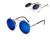 Óculos Sol Redondo Circular Vintage Lente Dupla High Quality Azul escuro