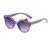 Óculos Solar Infantil Proteção UV400 Retrô Gato Quadrado Roxo laço