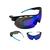 Óculos UV400 Unissex Esportivo Corrida Ciclismo MTB Speed Enduro Futevolei Volei Lente Espelhada Polarizada Noturna Preto, Azul