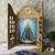 Oratório religioso em MDF - com imagem de santo Nossa Senhora Aparecida Azul