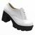 Oxford  Sapato Feminino Verniz Salto Tratorado Raniele Branco