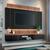 Painel Home para TV até 55 Polegadas com LED 2 Portas I HB Móveis Preto/Nature
