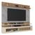 Painel TV até 65" c/ Porta Flex de Vidro Multimóveis CR45207 Canelato Rústico 3D/Granit/Natura Off White