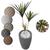 Palmeira Yucca 3 Ramos Planta Artificial Grande Vaso Decoração 3D Cinza
