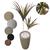 Palmeira Yucca Planta Artificial com Vaso Decoração Coluna Bege