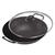 Panela Wok Grande Antiaderente Tampa de Vidro Diâmetro 32cm.  Craqueado Preto 