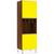 Paneleiro Jade 70 cm Nicho para Microondas 4 Portas Luciane Nogueira Dourado com Amarelo Laca