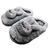 Pantufa infantil Chinelo Bichinho Coelho Peludo Antiderrapante Inverno para Frio 1 par Cinza