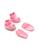 Pantufas Sapato Sapatinho Calçado Bebê Plush + Luvas Rosa