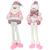 Papai Noel / Boneco De Neve Trico Pernas Longa Rosa 33X13Cm - RIO MASTER BONECO DE NEVE