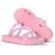 Papete Feminina Sandália 3 Tiras Glitter Confortável Lançamento Solado Anatômico Rosa bebê