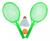 Par Mini Jogo De Raquete Badminton Infantil De Brinquedo Verde