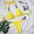 Para praia sexy 2022 strass bikini push up banho feminino corrente maiô brasileiro halter biquini duas peças Yellow