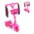 Patinete Infantil Rosa 3 Rodas Com Luz Som Musica Flores 2 Cores Rosa