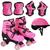 Patins 4 Rodas 30 Ao 41 Com Led Luz Roller Ajustável Menina - Dm Toys Rosa